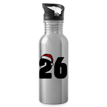 26 Zahl Weihnachten - Trinkflasche mit integriertem Trinkhalm - Lightsilver - Rechts