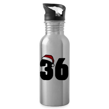 36 Number Christmas - Water bottle with straw - silver - Right
