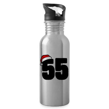 55 Numéro Noël - Gourde avec paille intégrée - argent clair - Droite