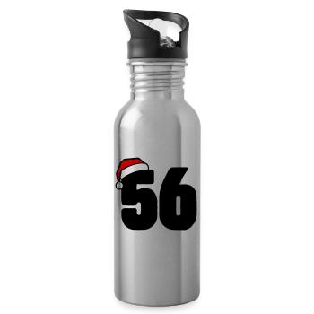56 Number Christmas - Water bottle with straw - silver - Right