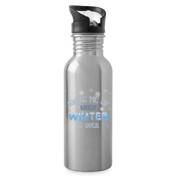 Wake me up when winter is over - Trinkflasche mit integriertem Trinkhalm - Lightsilver - Rechts