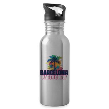 Vacances de l’équipage de fête à Barcelone - Gourde avec paille intégrée - argent clair - Droite