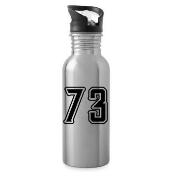 73 Number Symbol - Water bottle with straw - silver - Right