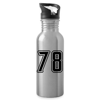 78 number symbol - Water bottle with straw - silver - Right