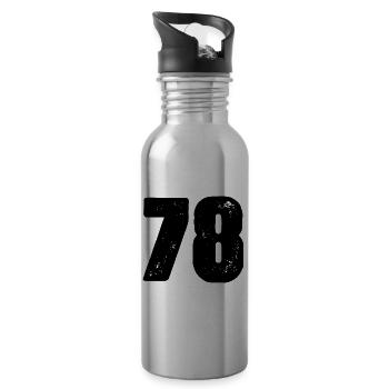78 Number jersey - Water bottle with straw - silver - Right