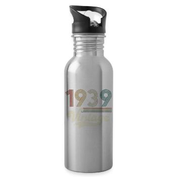 Vintage Birthday 1939 - Trinkflasche mit integriertem Trinkhalm - Lightsilver - Rechts