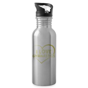 Ich liebe Gymnastik - Trinkflasche mit integriertem Trinkhalm - Lightsilver - Rechts
