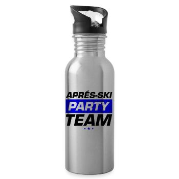 Apres Ski Party Team - Trinkflasche mit integriertem Trinkhalm - Lightsilver - Rechts