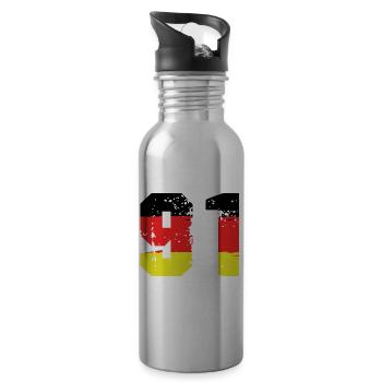 91 Numéro Allemagne Jersey - Gourde avec paille intégrée - argent clair - Droite