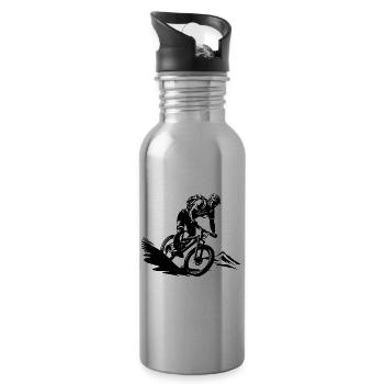Vélo de montagne sport vététiste - Gourde avec paille intégrée - argent clair - Droite