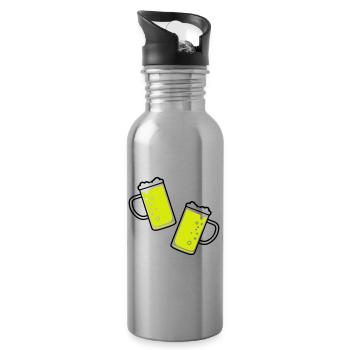 Beer glass beer mug beer - Water bottle with straw - silver - Right