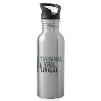 Humor Geschenkidee Personalisierter römischer Name - Trinkflasche mit integriertem Trinkhalm - Lightsilver - Rechts