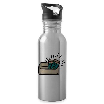 Concert tickets invitation gift music concert - Water bottle with straw - silver - Right