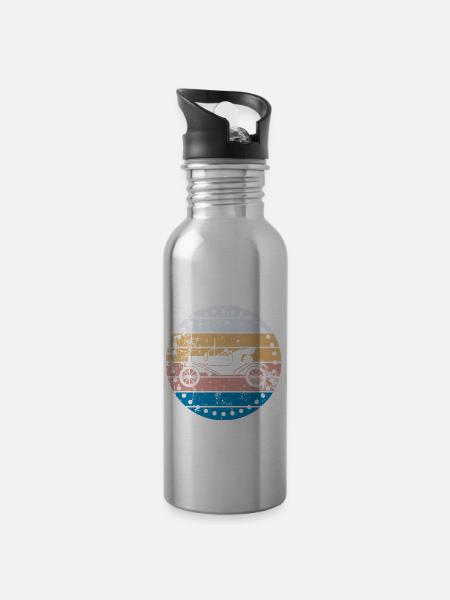 Auto - Trinkflasche mit integriertem Trinkhalm - Lightsilver