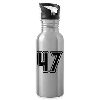 47 Symbole numérique - Gourde avec paille intégrée - argent clair - Droite