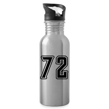 72 Zahl Symbol - Trinkflasche mit integriertem Trinkhalm - Lightsilver - Rechts