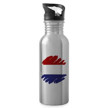 Netherlands Flag Holland Dutch Flag - Water bottle with straw - silver - Right