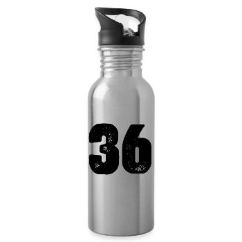 36 Number jersey - Water bottle with straw - silver - Right