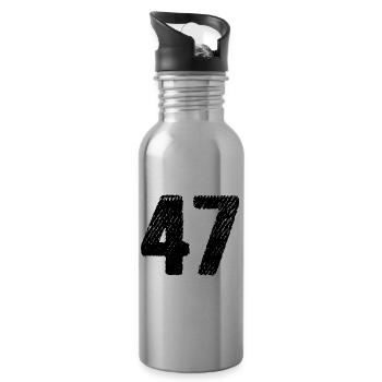 47 Number jersey - Water bottle with straw - silver - Right