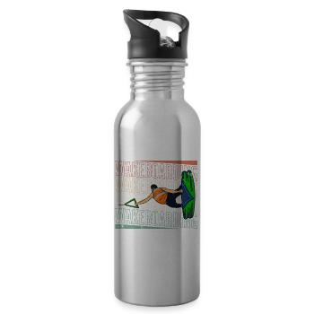 Water ski Wakeboarding wakeboarder surfboard - Trinkflasche mit integriertem Trinkhalm - Lightsilver - Rechts