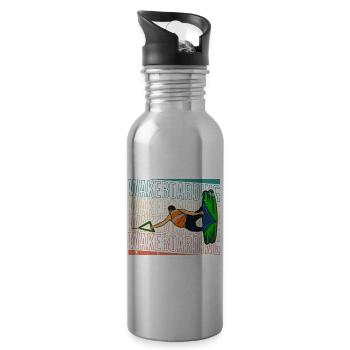 Water ski Wakeboarding wakeboarder surfboard - Trinkflasche mit integriertem Trinkhalm - Lightsilver - Rechts