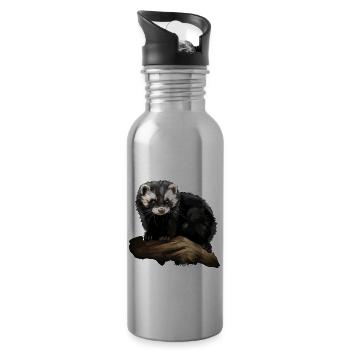 Iltis Tier Wald Natur - Trinkflasche mit integriertem Trinkhalm - Lightsilver - Rechts