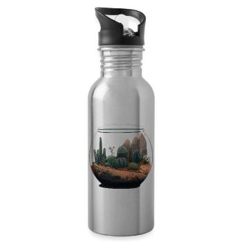 Faunarium cacti cactus glass - Water bottle with straw - silver - Right