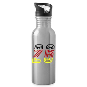 26 Number symbol Germany - Water bottle with straw - silver - Right