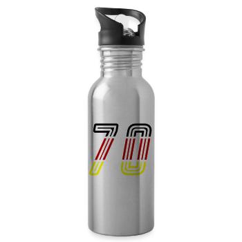 70 Zahl Symbol Germany - Trinkflasche mit integriertem Trinkhalm - Lightsilver - Rechts