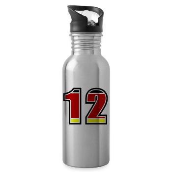 12 Number Germany Jersey - Water bottle with straw - silver - Right