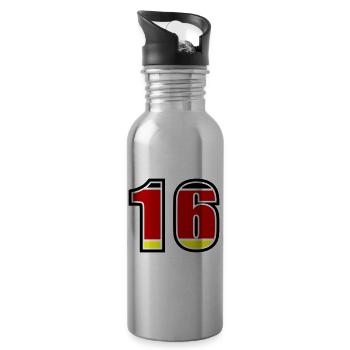 16 Nummer Deutschland Trikot - Trinkflasche mit integriertem Trinkhalm - Lightsilver - Rechts