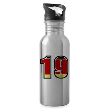 19 Number Germany Jersey - Water bottle with straw - silver - Right