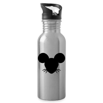 Mouse Mouse Head - Water bottle with straw - silver - Right