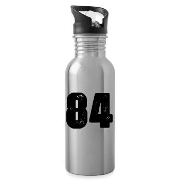 84 number jersey - Water bottle with straw - silver - Right