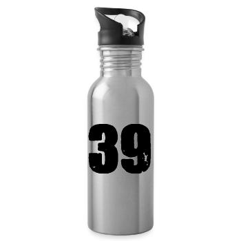 39 Number jersey - Water bottle with straw - silver - Right