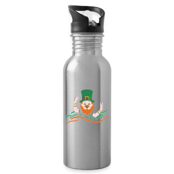 Vacances de la Saint-Patrick Irish Clover Goblin - Gourde avec paille intégrée - argent clair - Droite