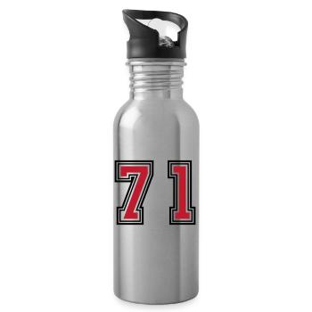 71 Zahl Symbol - Trinkflasche mit integriertem Trinkhalm - Lightsilver - Rechts