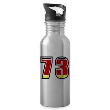 73 Number Germany Jersey - Water bottle with straw - silver - Right
