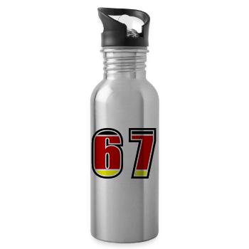 67 Nummer Deutschland Trikot - Trinkflasche mit integriertem Trinkhalm - Lightsilver - Rechts