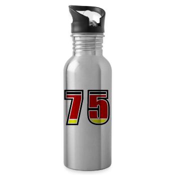 75 Nummer Deutschland Trikot - Trinkflasche mit integriertem Trinkhalm - Lightsilver - Rechts