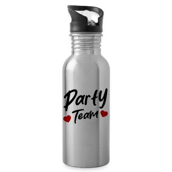 Party Team - Water bottle with straw - silver - Right