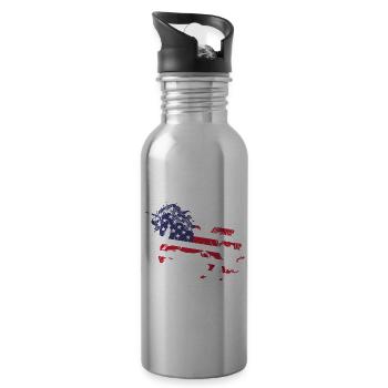 American Unicorn Women Girls 4 juillet - Gourde avec paille intégrée - argent clair - Droite