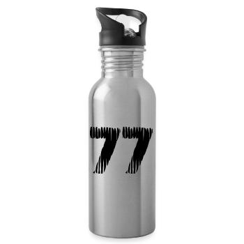 77 Number jersey - Water bottle with straw - silver - Right