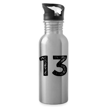 13 Zahl Trikot - Trinkflasche mit integriertem Trinkhalm - Lightsilver - Rechts