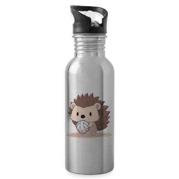 Igel Beachvolleyball - Trinkflasche mit integriertem Trinkhalm - Lightsilver - Rechts