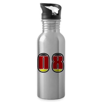 8 Nummer Deutschland Trikot - Trinkflasche mit integriertem Trinkhalm - Lightsilver - Rechts