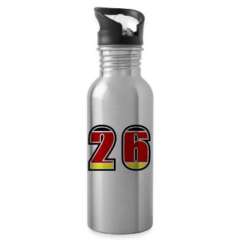 26 Nummer Deutschland Trikot - Trinkflasche mit integriertem Trinkhalm - Lightsilver - Rechts