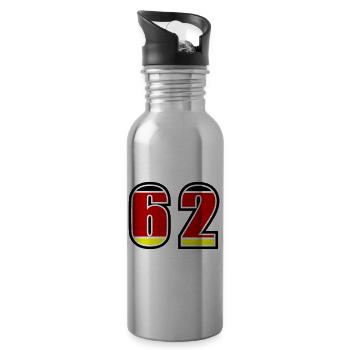 62 Number Germany Jersey - Water bottle with straw - silver - Right