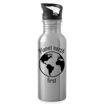 Planet Earth First - Trinkflasche mit integriertem Trinkhalm - Lightsilver - Rechts