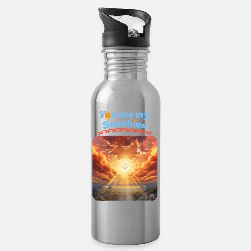 Tu es mon soleil Bonnes vacances - Gourde avec paille intégrée - argent clair